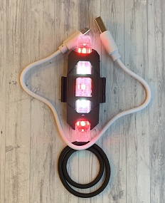 Фонарь велосипедный задний (маячок)-USB